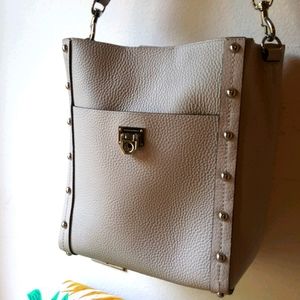 Rebecca Minkoff Gray pebble leather bucket bag